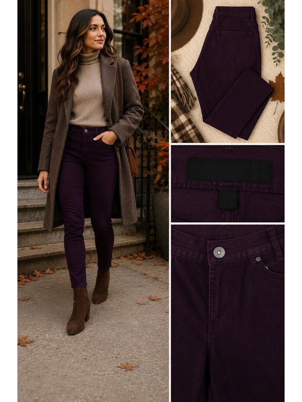 Nine West Jeans Women’s Size 6/28 Plum Purple Cigarette Fit Skinny Leg Stretch